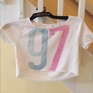**SOLD**Crop Top Short Sleeve Sweatshirt